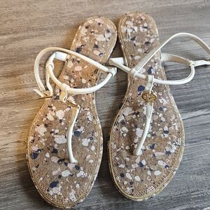 Tory burch cork thong sandals